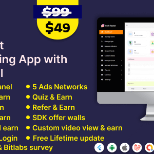 Cash Rocket v5.2 – Flutter Online Earning App with Admin Panel Free