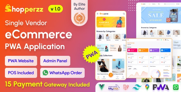Shopperzz v1.0 Nulled - PWA eCommerce CMS with POS & WhatsApp Ordering