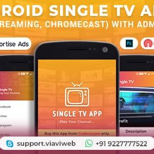 Android Single TV App (Live Streaming, Chromecast) with Admob v1.6 Free