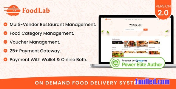 FoodLab v2.0 Nulled - On demand Food Delivery System