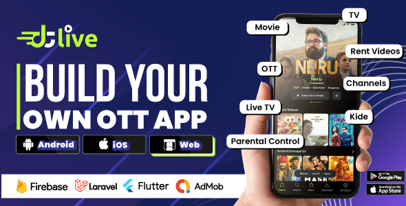 DTLive v1.6 Nulled - Movie, TV Show, OTT, Live TV, Streaming Flutter App (Android, iOS, Web) with Admin Panel