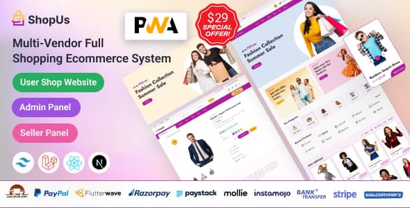 ShopUs v2.0.0 Nulled - Laravel Multivendor Fashion eCommerce Website