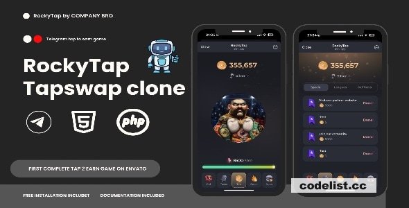 Rocky v1.0 Nulled - TapSwap Like Telegram clicker Game