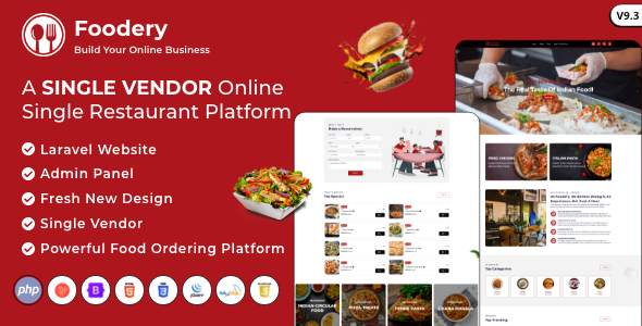 Foodefy v9.3 Nulled - Single Restaurant Online Food Ordering Laravel Website Platform
