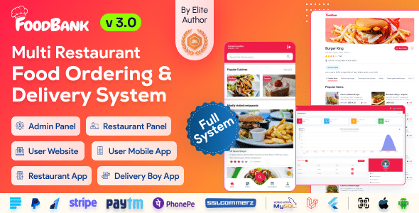 FoodBank Multi Restaurant v3.0 Nulled - Restaurant App with Admin & Restaurant Panel