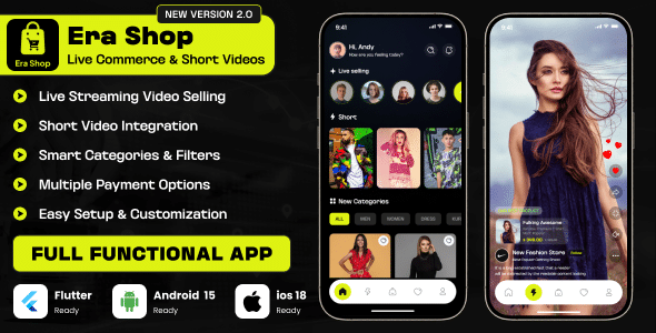 Era Shop v1.4.0 Nulled - Live Streaming, Short Video based E-commerce Store Multi Vendor
