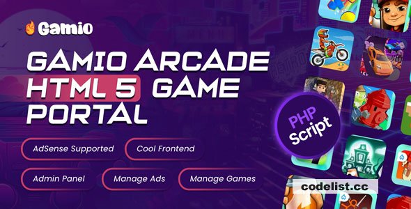 Gamio Arcade Nulled - HTML 5 Game Portal PHP Script - 18 November 2024