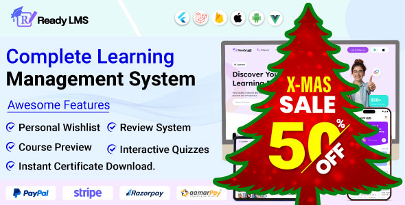 Ready LMS v0.0.7 Nulled - Complete Learning Management System Websites, Mobile app with Admin panel