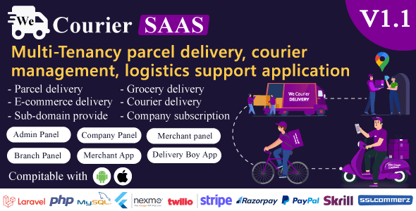 We Courier SAAS v1.1 Nulled - Multi-Tenancy courier and logistics management