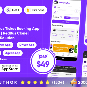 ProZigzagBus v1.3 Nulled – Online Multi Vendor Bus Ticket Booking App & Reservation System Flutter Solution