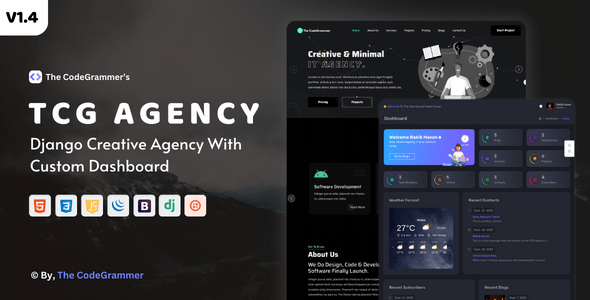 TCG AGENCY v1.4 Nulled - Python Django Creative Digital Agency Script With Custom Dashboard