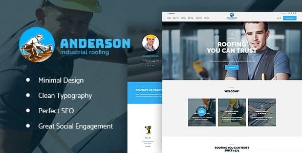 Anderson v1.3.0 Nulled - Industrial Roofing Services Construction WordPress Theme