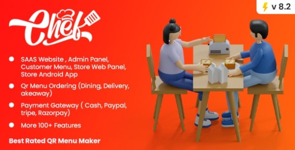 CHEF v8.2 Nulled – SaaS – Contactless Multi-restaurant QR Menu Maker App Source Code