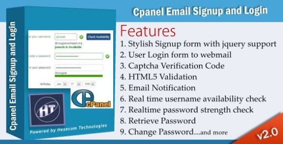 Cpanel Email Signup Plugin v4.1 Nulled – PHP Script