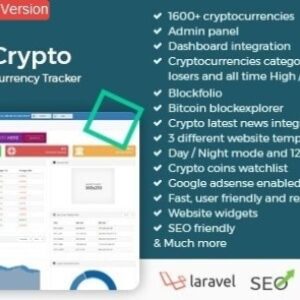 Crypto Currency Tracker v9.6 Nulled – Realtime Prices, Charts, News, ICO’s and more PHP Script