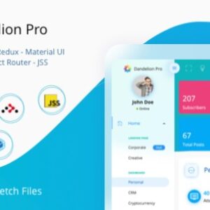 Dandelion Pro v2.1.1 Nulled – React Admin Dashboard Template Free