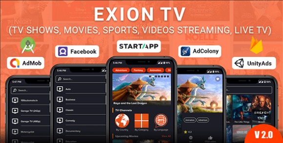 Exion TV v2.0 Nulled – Watch Live TV with Movies (Live Streaming, IPTV, Shows, Series) Application