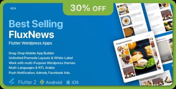 FluxNews v2.5.0 Nulled – Flutter Mobile App For WordPress Application
