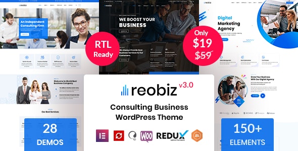 Reobiz v5.0.3 Nulled - Consulting Business WordPress Theme