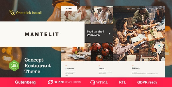 Mantelit v1.1.3 Nulled - Restaurant WordPress Theme