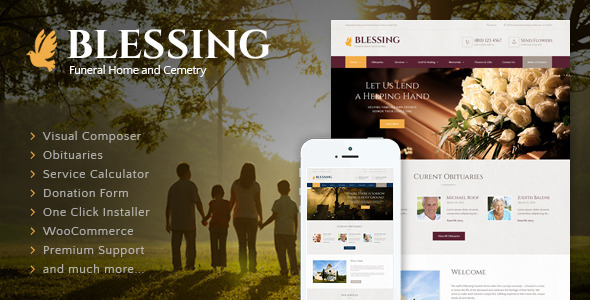 Blessing v3.2.9 Nulled - Funeral Home WordPress Theme