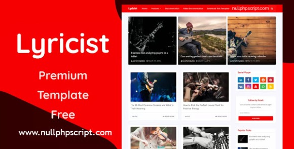 Lyricist v1.0 Nulled – (Premium) Blogger Template Free