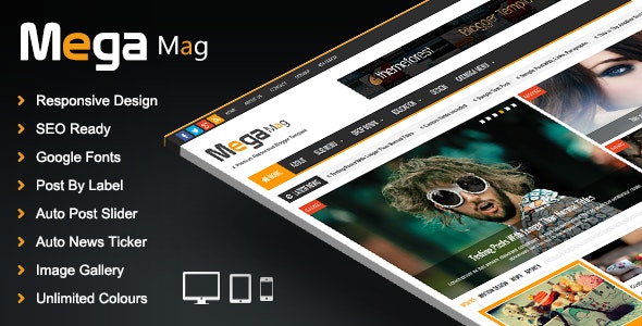 Mega Mag v1.3 Nulled – Responsive Magazine Blogger Template Free
