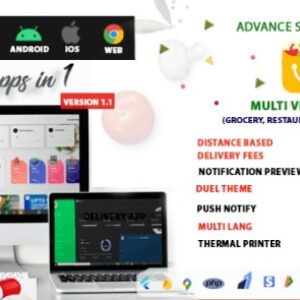 Multi-Vendor v1.1 Nulled – Food, Grocery, Pharmacy & Courier Delivery App | 14 Apps Source Code