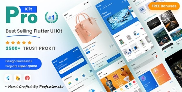 ProKit Flutter v5.12.0 Nulled – Best Selling Flutter UI Kit App Source Code