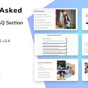 QuestionAsked Nulled – Tailwind CSS FAQ Section HTML Template