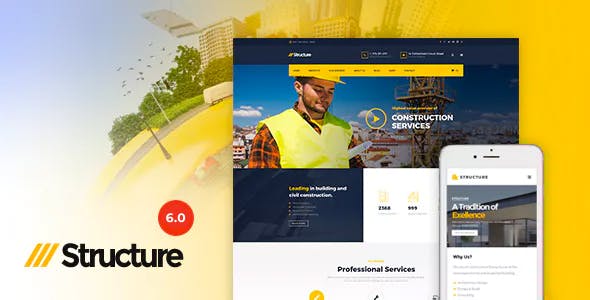 Structure v7.3.4 Nulled - Construction WordPress Theme