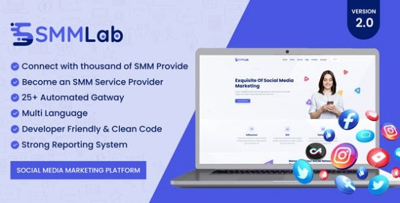 SMMLab v2.0 Nulled – Social Media Marketing SMM Platform PHP Script