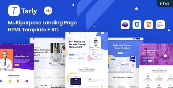 Tarly v1.2 Nulled – Multipurpose Landing Page HTML Template