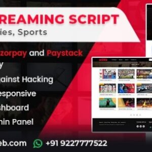 Video Streaming Portal v1.3 Nulled (TV Shows, Movies, Sports, Videos Streaming, Live TV) Script