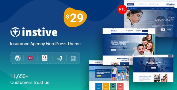 Instive v1.2.3 Nulled - Insurance WordPress Theme