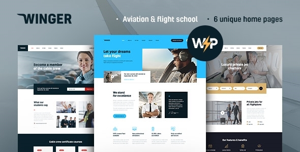 Winger v1.0.13 Nulled - Aviation & Flight School WordPress Theme