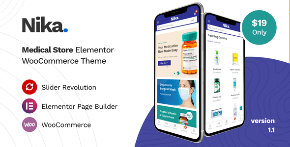 Nika v1.1.22 Nulled - Medical Elementor WooCommerce Theme