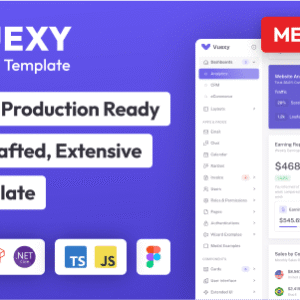 Vuexy v9.6.1 Nulled – Vuejs, React – Next.js, HTML, Laravel & Asp.Net Admin Dashboard Template