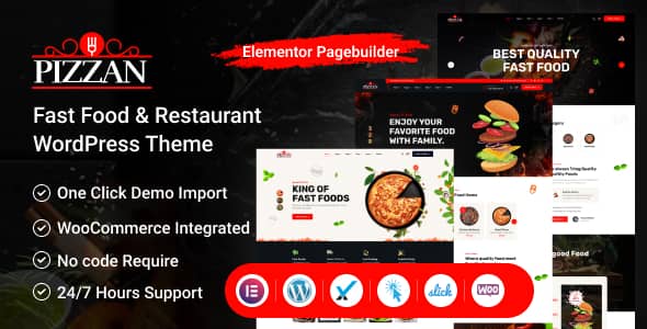 Pizzan v1.0.0 Nulled - Fast Food and Restaurant WordPress Theme