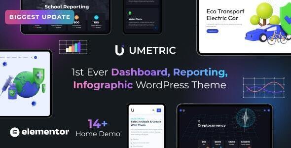 Umetric v2.0.1 Nulled - WordPress Dashboard, Reporting and Infographic Theme