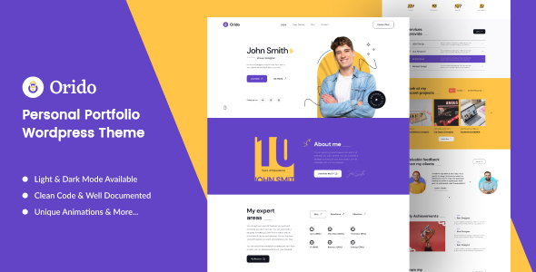 Orido v1.0 Nulled - Personal Portfolio WordPress Theme