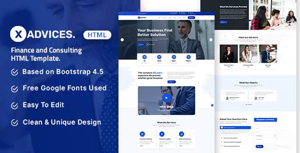Xadvices Nulled - Finance and Consulting HTML Template