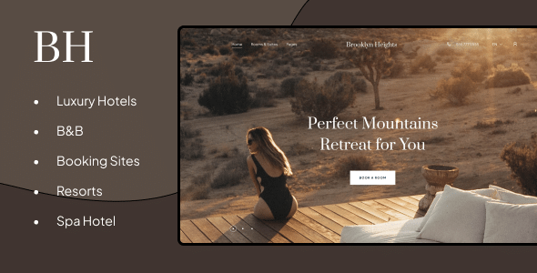 Brooklyn Heights v1.2 Nulled - Hotel Booking WordPress Theme