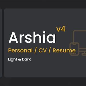 Arshia v4.0 Nulled – Personal, portfolio, vCard and resume template