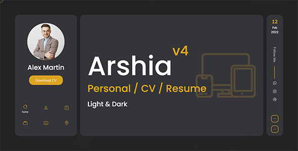 Arshia v4.0 Nulled - Personal, portfolio, vCard and resume template