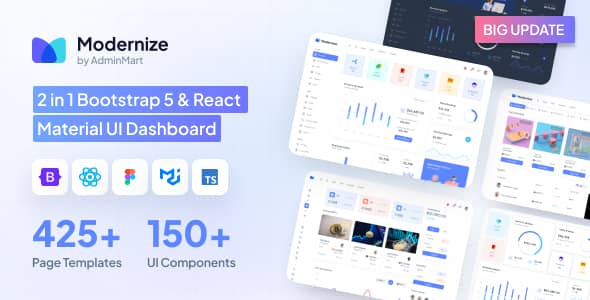 Modernize v3.0 Nulled - Bootstrap 5 & React MUI Admin Dashboard