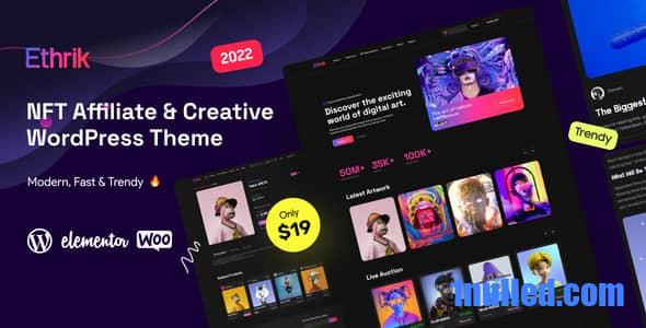 Ethrik v2.1 Nulled - Creative & NFT Affiliate WordPress Theme