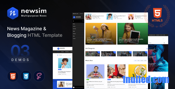 Newsim Nulled - News Magazine & Blogging HTML Template