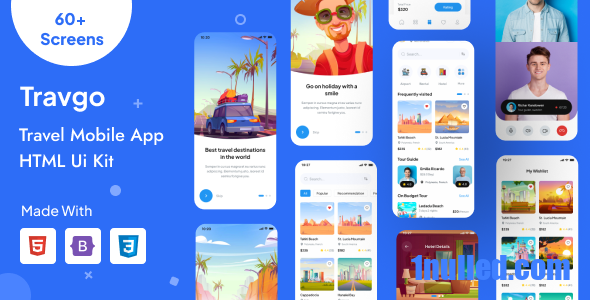 Travgo Nulled - Travel Mobile App HTML Template