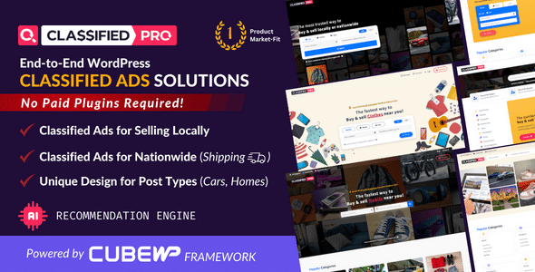 ClassifiedPro v1.0.12 Nulled - Local Classifieds Ads WordPress Theme